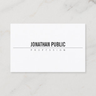 Elegant Sleek Design Professional BW Plain Modern Business Card