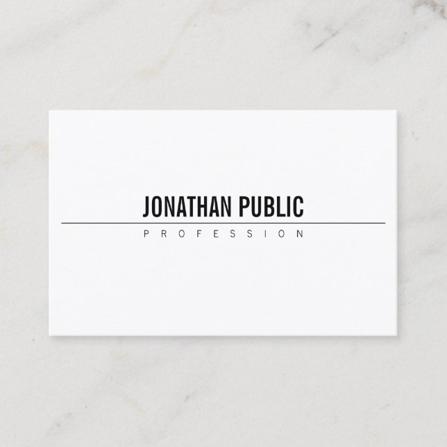 Elegant Sleek Design Professional BW Plain Modern Business Card (Front)