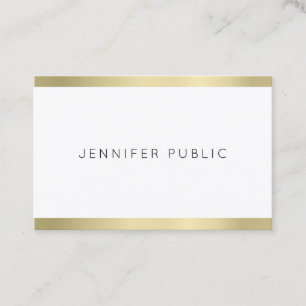 Elegant Sleek Design Professional Plain Gold Look Business Card