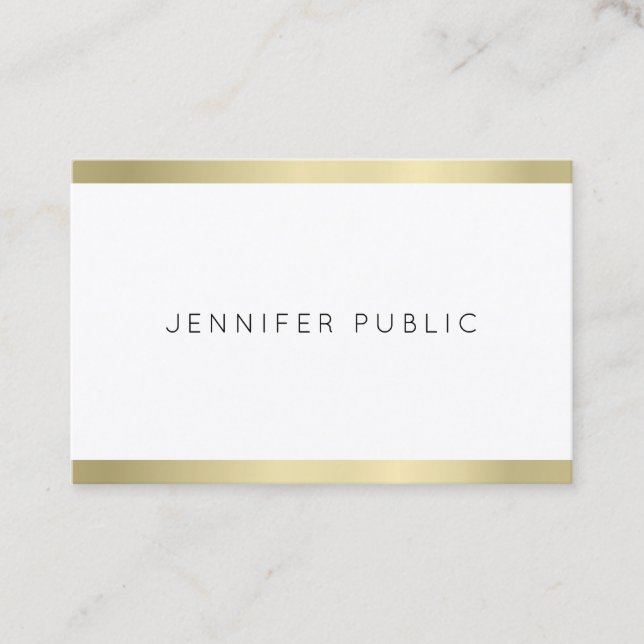 Elegant Sleek Design Professional Plain Gold Look Business Card (Front)