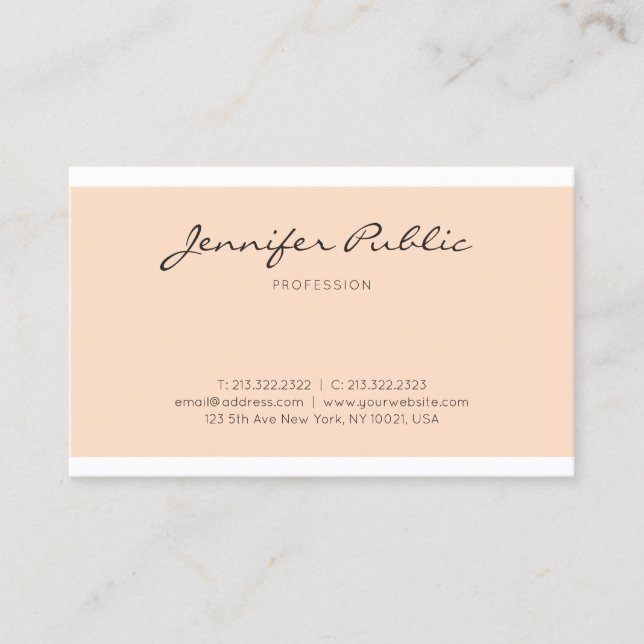 Elegant Sleek Graphic Design Professional Plain Business Card (Front)