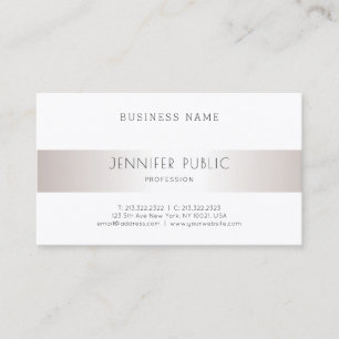 Elegant Sleek Modern Design Professional Silver Business Card