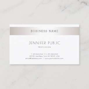Elegant Sleek Modern Design Trendy Silver Plain Business Card