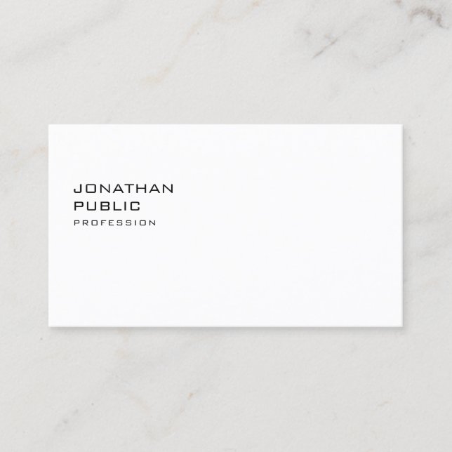 Elegant Sleek Plain Professional Modern Minimalist Business Card (Front)