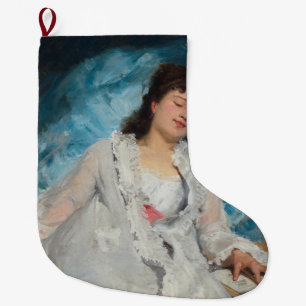 Elegant Sleeping French Woman (Sweet Repose) Large Christmas Stocking