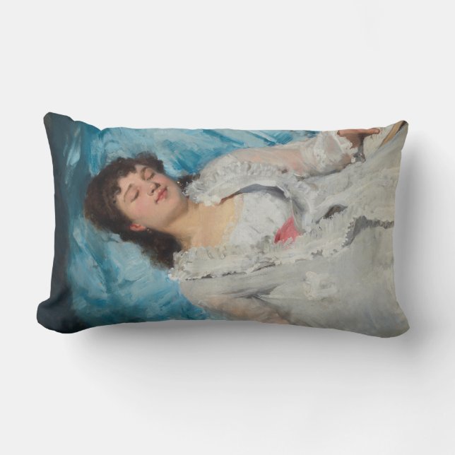 Elegant Sleeping French Woman (Sweet Repose) Lumbar Cushion (Front)
