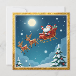 Elegant Sleigh Corporate Merry Christmas Holiday Card
