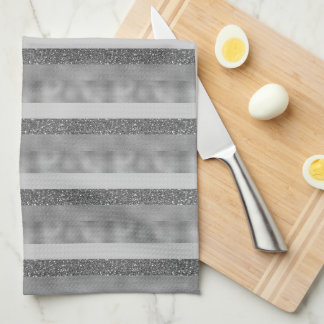 Elegant Sliver Stripe Tea Towel