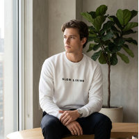 Elegant Slow Living Typography Minimalist Crewneck