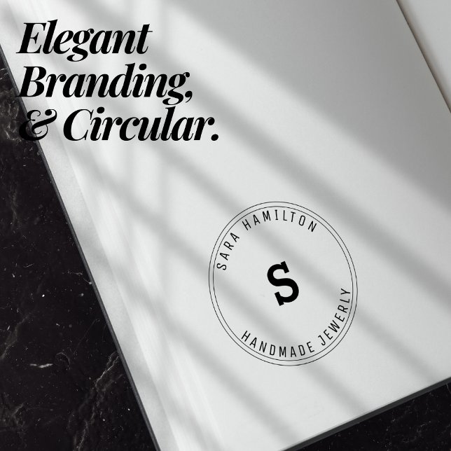 Elegant Small Business Branding Circular  Self-inking Stamp (Elegant Small Business Branding Circular Self-inking Stamp)