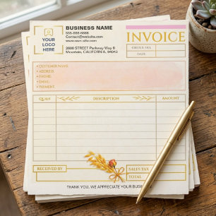 Elegant Small Business Invoice Sales Form   Logo Notepad