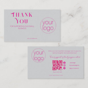 Elegant Small Business LogoThank You Card light Gr