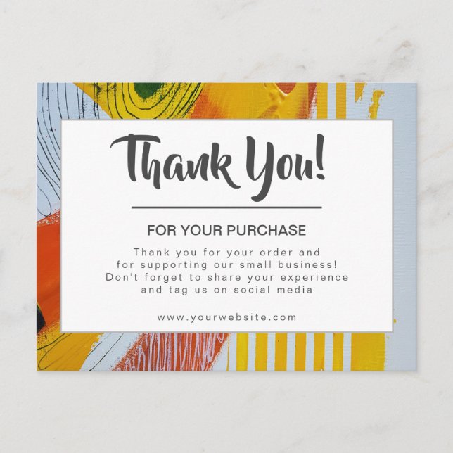 Elegant Small Business Thank You Card (Front)