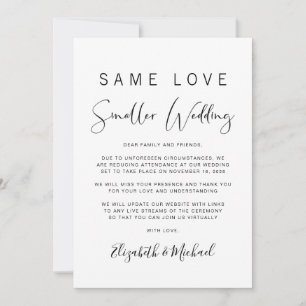 Elegant Smaller Downsized Wedding Announcement
