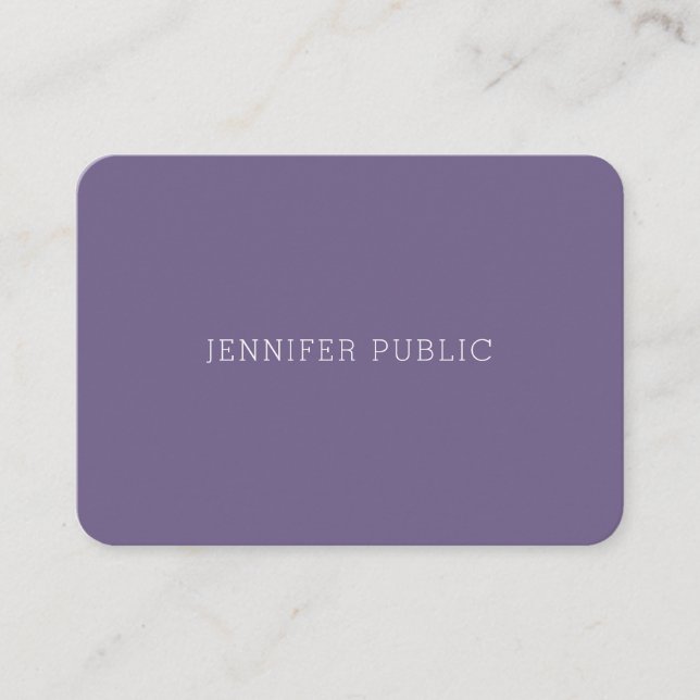 Elegant Smart Plain Modern Professional Trendy Business Card (Front)