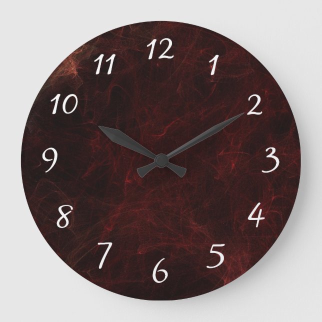 Elegant Smoke and Fire Abstract Design Large Clock (Front)