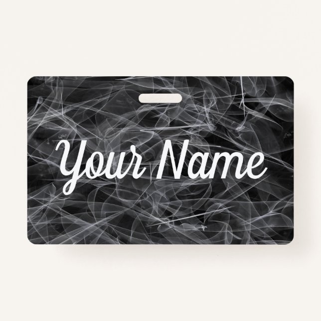 Elegant Smoke Swirl Texture ID Badge (Front)
