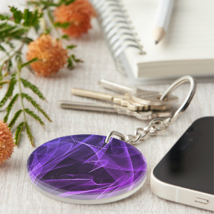 Elegant Smoke Swirl Texture Key Ring