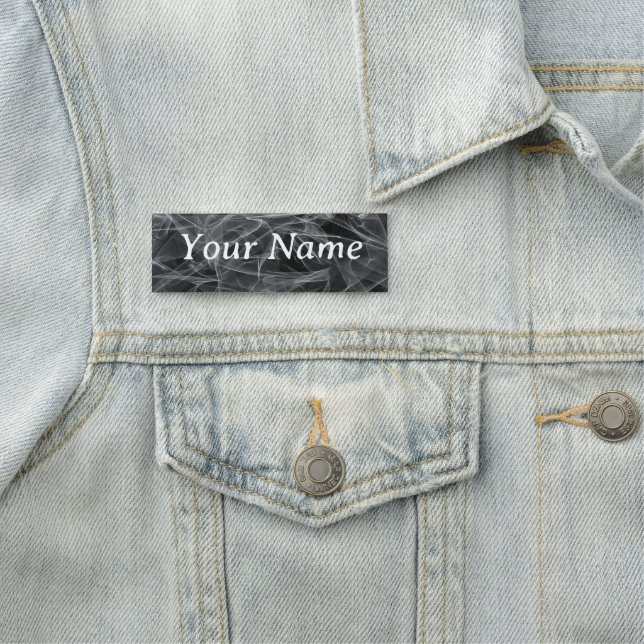 Elegant Smoke Swirl Texture Name Tag (In Situ)