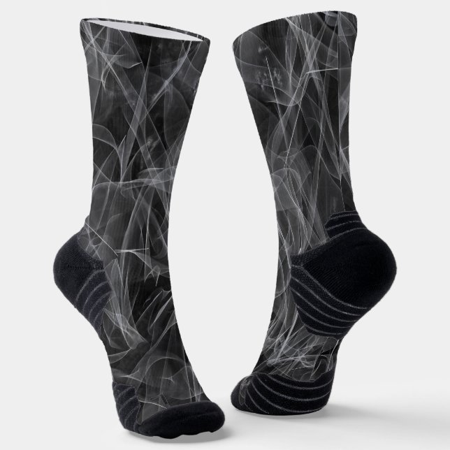 Elegant Smoke Swirl Texture Socks (Angled)
