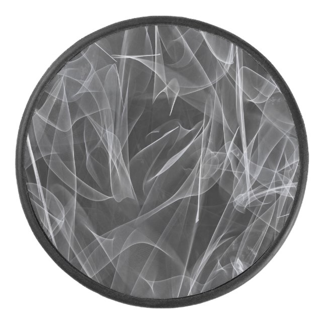 Elegant Smoke Swirls – Mystical Aesthetics Hockey Puck (Front)