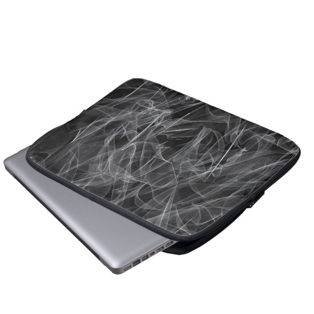 Elegant Smoke Swirls – Mystical Aesthetics Laptop Sleeve (Front Bottom)