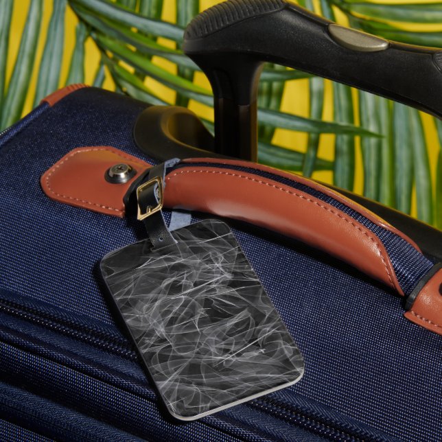 Elegant Smoke Swirls – Mystical Aesthetics Luggage Tag (Front Insitu 1)