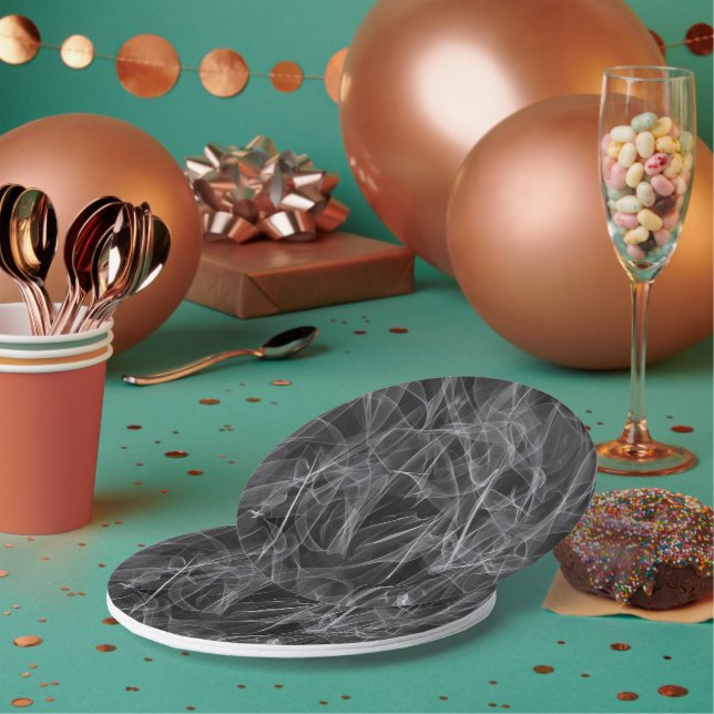 Elegant Smoke Swirls – Mystical Aesthetics Paper Plate (Multi)