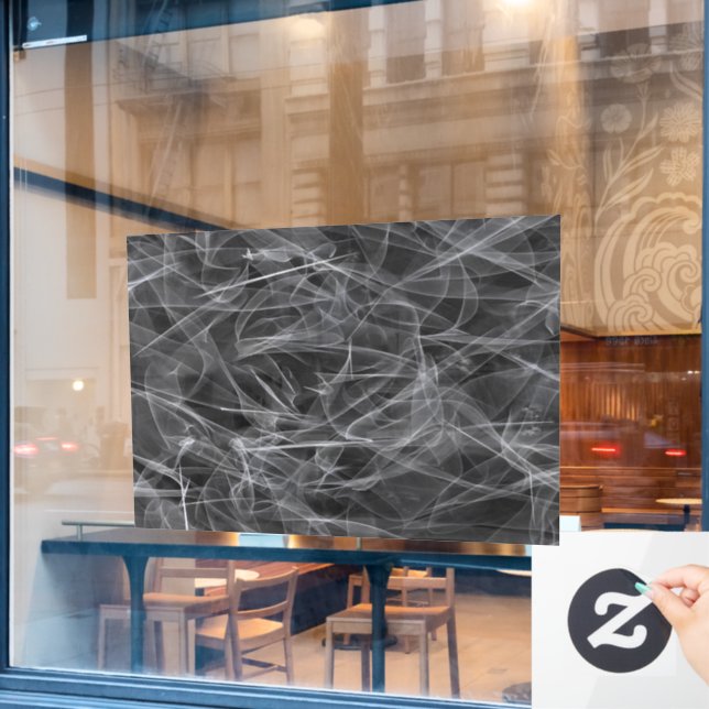Elegant Smoke Swirls – Mystical Aesthetics Window Cling (Cafe Window)