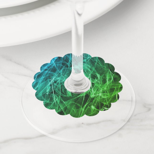 Elegant Smoke Swirls – Mystical Aesthetics Wine Glass Tag (Close Up)