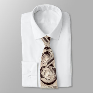 Elegant Snake Coiled Amidst Soft Blooming Flowers Tie