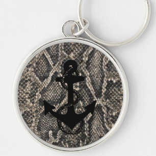 elegant snake skin nautical ANCHOR + ROPE Key Ring