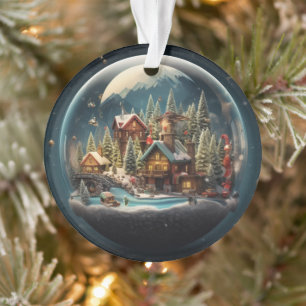 Elegant Snow Glob  Ornament