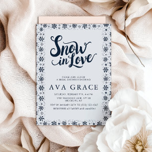 Elegant Snow in Love Winter Bridal Shower Invitation