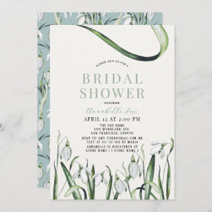 Elegant Snowdrops Watercolor Bridal Shower Invitation
