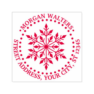 Elegant Snowflake #1 Name Return Address  Self-inking Stamp