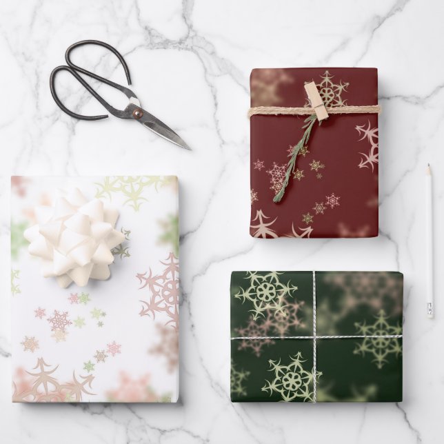 Elegant Snowflake | Christmas Holiday Wrapping Paper Sheet (Front)