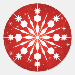 Elegant Snowflake Christmas Merry Winter Classic Round Sticker
