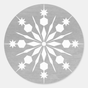 Elegant Snowflake Christmas Merry Winter Classic Round Sticker