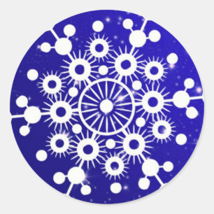 Elegant Snowflake Christmas Merry Winter Classic Round Sticker