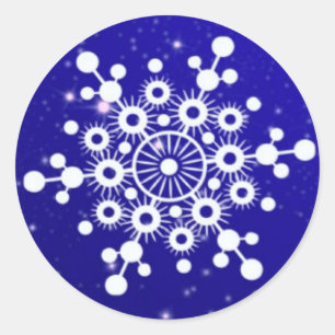 Elegant Snowflake Christmas Merry Winter Classic Round Sticker