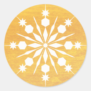 Elegant Snowflake Christmas Merry Winter Classic Round Sticker