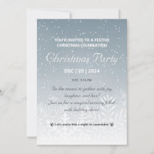 Elegant Snowflake Christmas Party Invitation