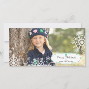 Elegant Snowflake Christmas Photo Card