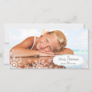 Elegant Snowflake Christmas Photo Card
