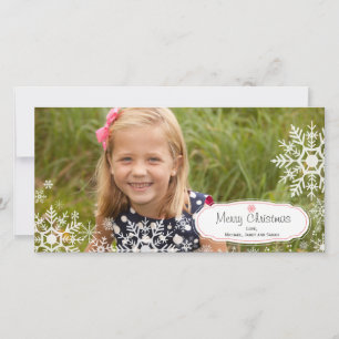 Elegant Snowflake Christmas Photo Card