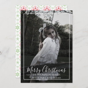 Elegant Snowflake Christmas Photo Card 1 Photo