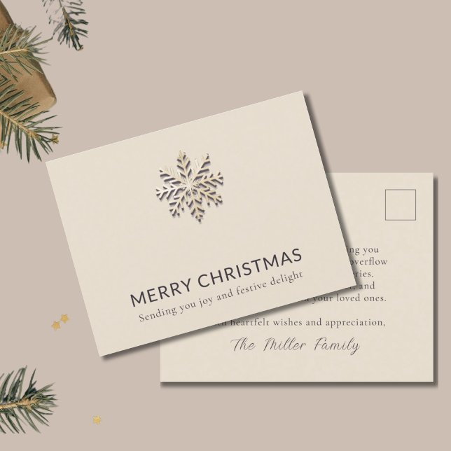 Elegant Snowflake Christmas Postcard (Creator Uploaded)