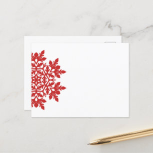 Elegant Snowflake (Cranberry) Holiday Postcard