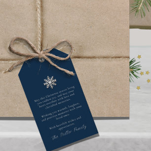 Elegant Snowflake Custom Message Gift Tags